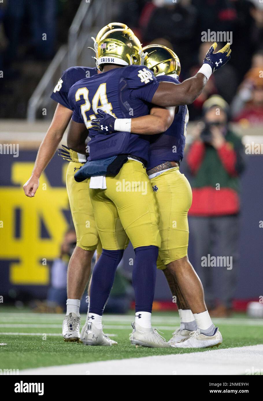 October 23, 2021 Notre Dame players celebrate touchdown during NCAA