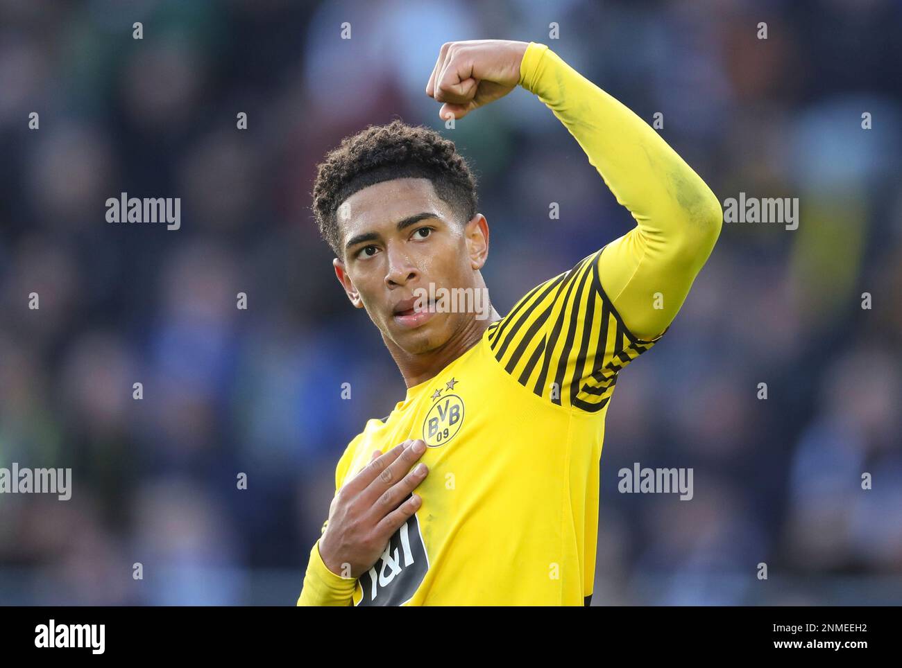 Dortmund's Jude Bellingham celebrates scoring during the Bundesliga