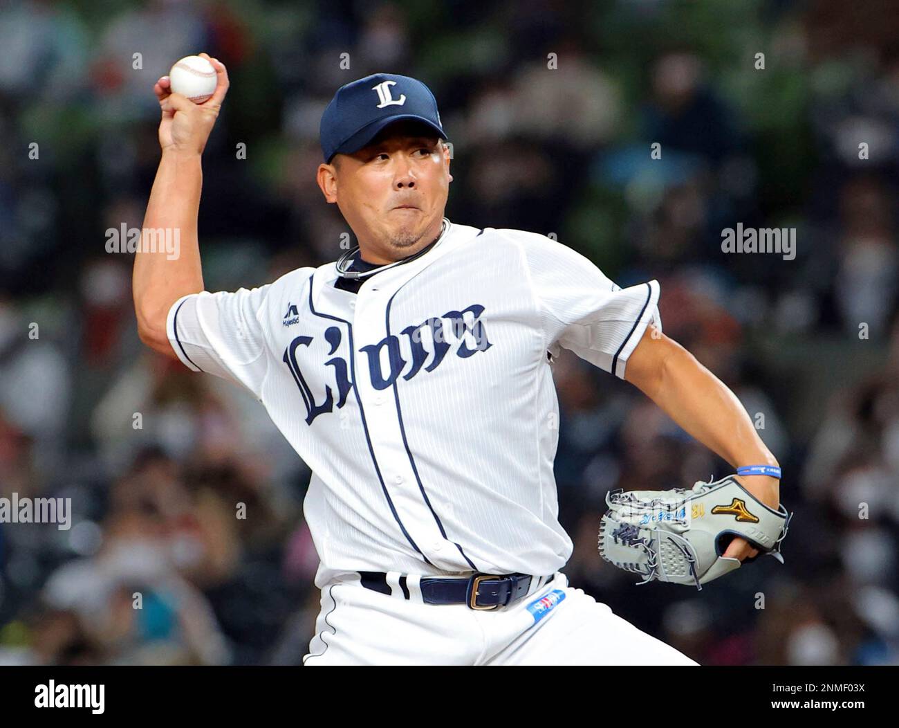 Japanese professional baseball pitcher Daisuke Matsuzaka of Saitama Seibu Lions throws a ball as a starter in the first inning during a retirement official match against Hokkaido Nippon-Ham Fighters at MetLife Dome (