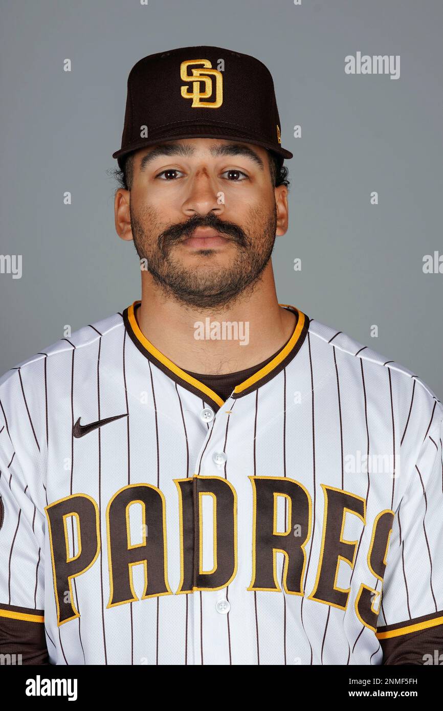 This is a 2023 photo of Trent Grisham of the San Diego Padres baseball team.  This image reflects the San Diego Padres active roster as of Thursday, Feb.  24, 2023, when this