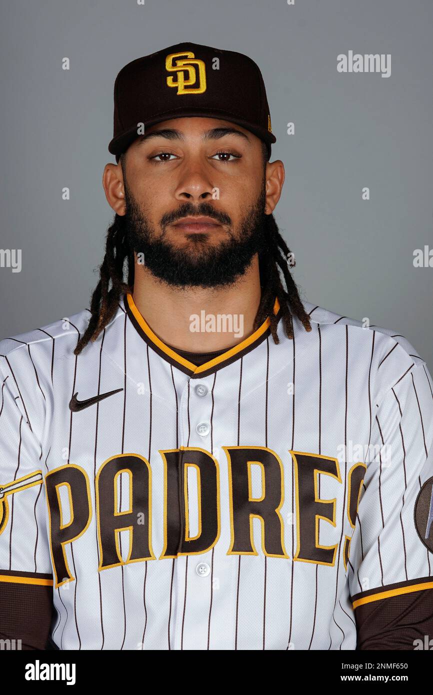 This is a 2023 photo of Fernando Tatis Jr. of the San Diego Padres baseball  team. This image reflects the San Diego Padres active roster as of  Thursday, Feb. 24, 2023, when