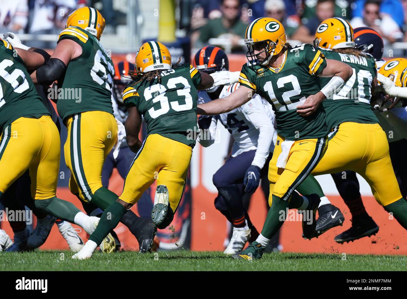 CHICAGO, IL - OCTOBER 17: Green Bay Packers head coach Matt LaFleur looks  on during a game between the Green Bay Packers and the Chicago Bears on  October 17, 2021, at Soldier