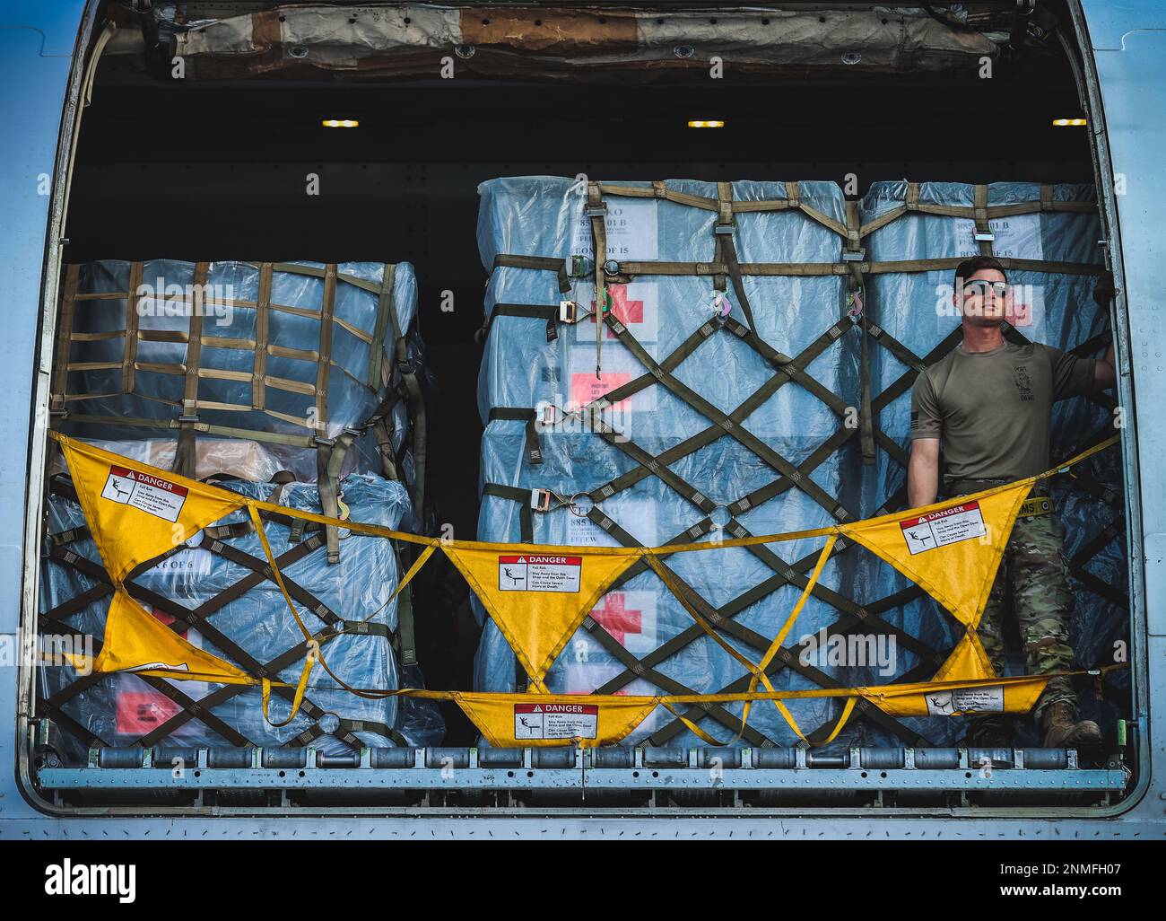 U.S. Air Force Airmen assigned to Incirlik Air Base offload a field