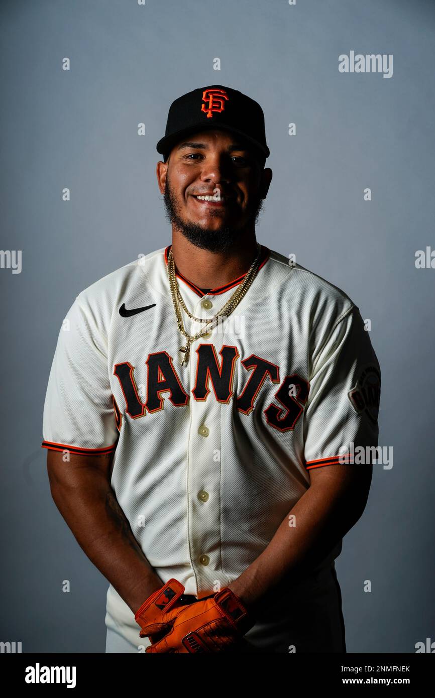 This is a 2023 photo of Thairo Estrada. This image reflects the San  Francisco Giants active roster as of Friday, Feb. 24, 2023, when the photo  was taken. (AP Photo/Morry Gash Stock