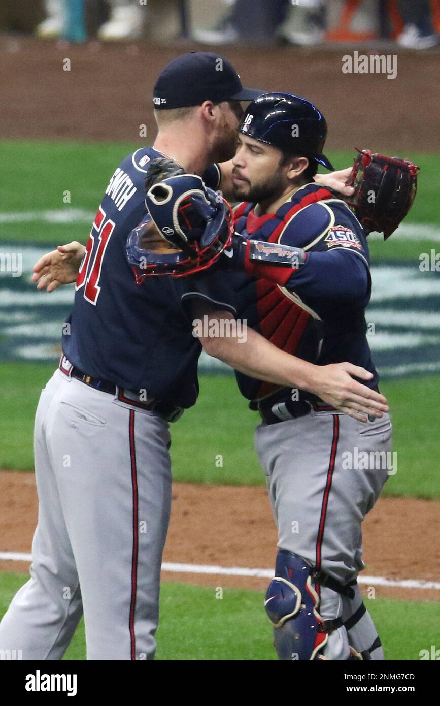 MILWAUKEE, WI - OCTOBER 09: Atlanta Braves catcher Travis d'Arnaud