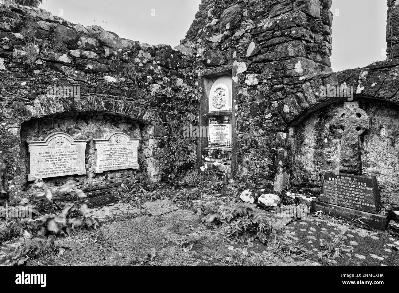 Ruined church, St. Marys Church, Duirinish Stone, Scotland, Great Britain Stock Photo
