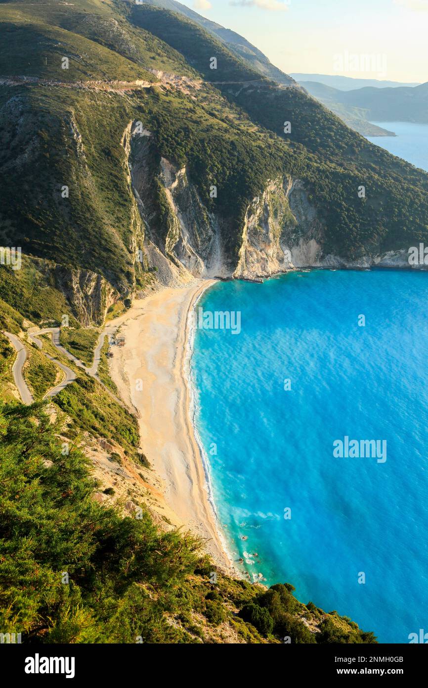 myrtos-beach-in-the-evening-kefalonia-ionian-islands-greece-stock