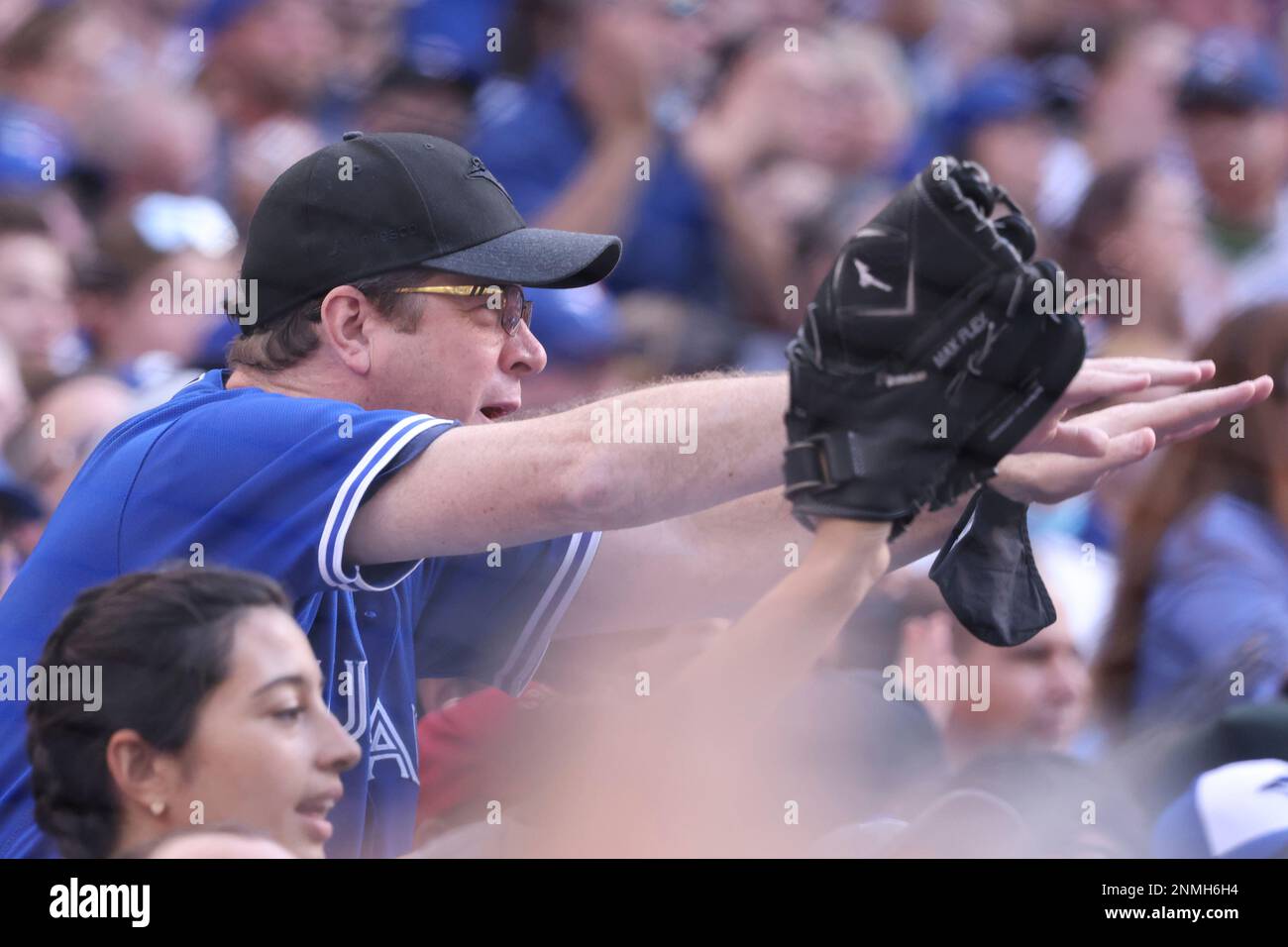 Toronto, Canada. 16th May, 2022. Toronto Blue Jay catcher Danny Jansen (9)  at bat during an MLB game between Seattle Mariners and Toronto Blue Jays at  the Rogers Centre in Toronto, Canada