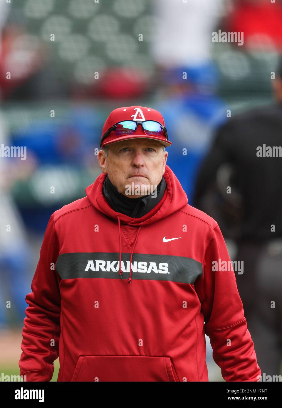February 24, 2023 Arkansas Head Coach Dave Van Horn makes his way back