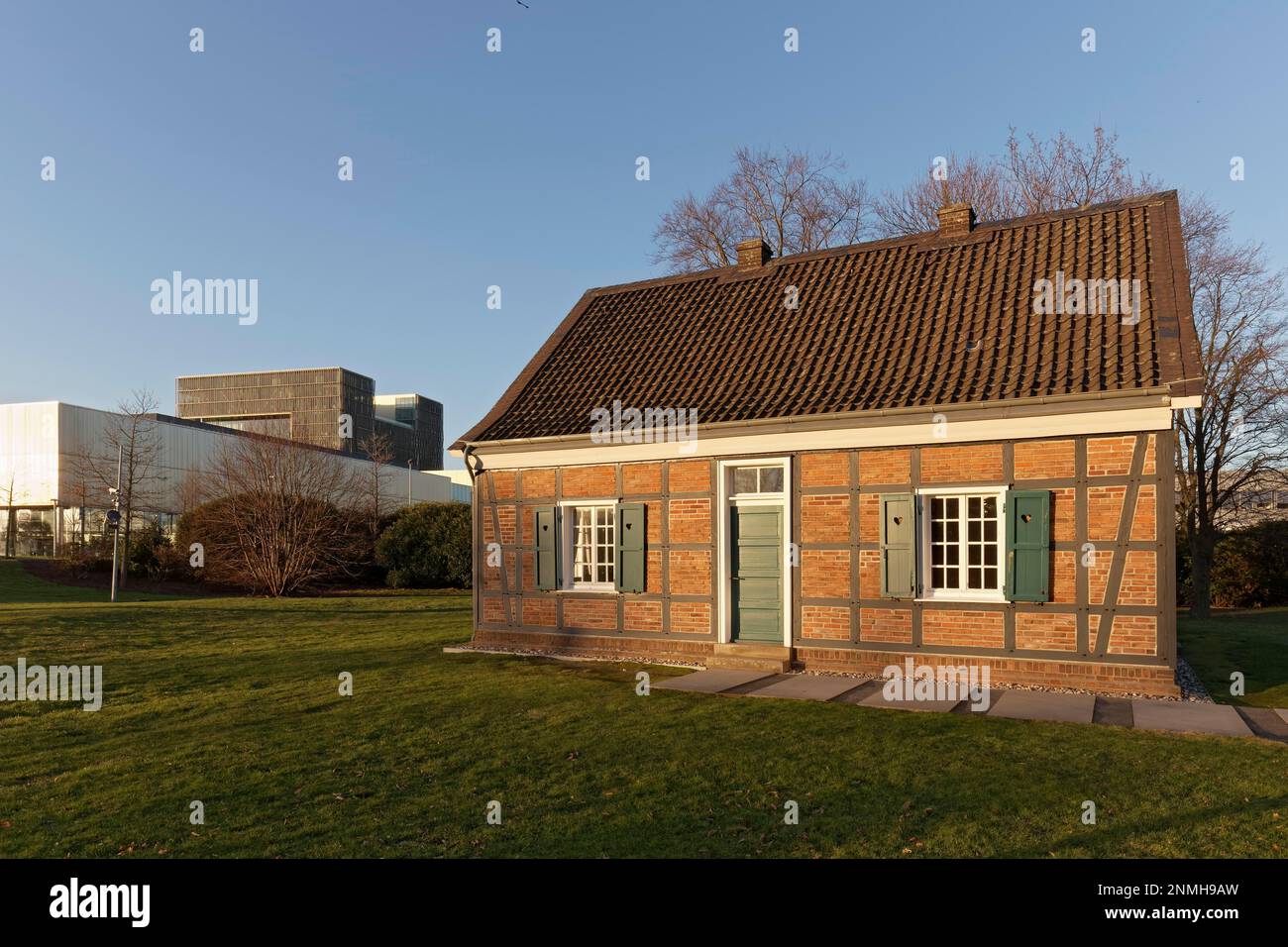 Historic headquarters of the Krupp company, in the background modern ThyssenKrupp headquarters