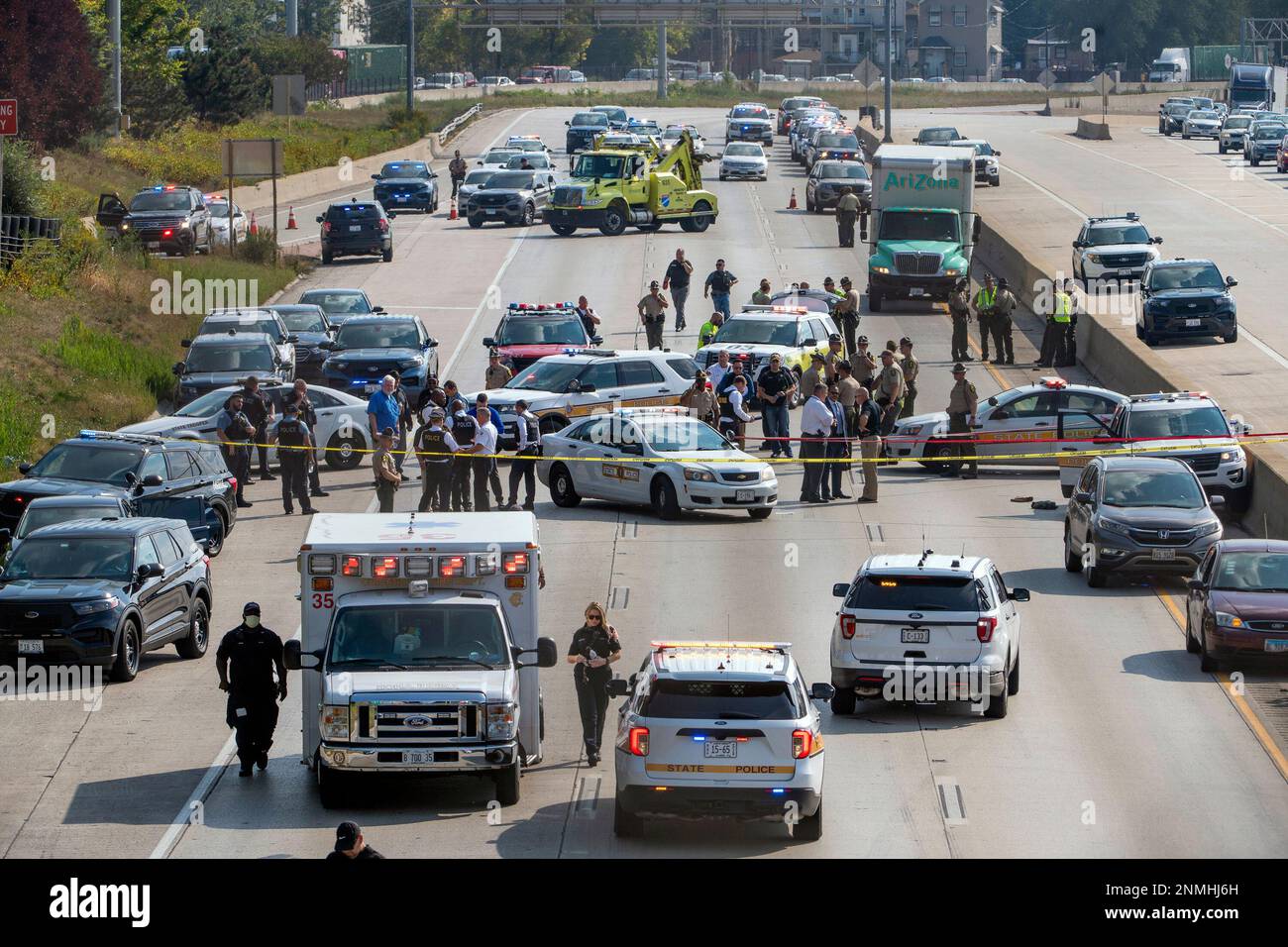 Illinois State Police Investigate The Scene Where A State Police ...