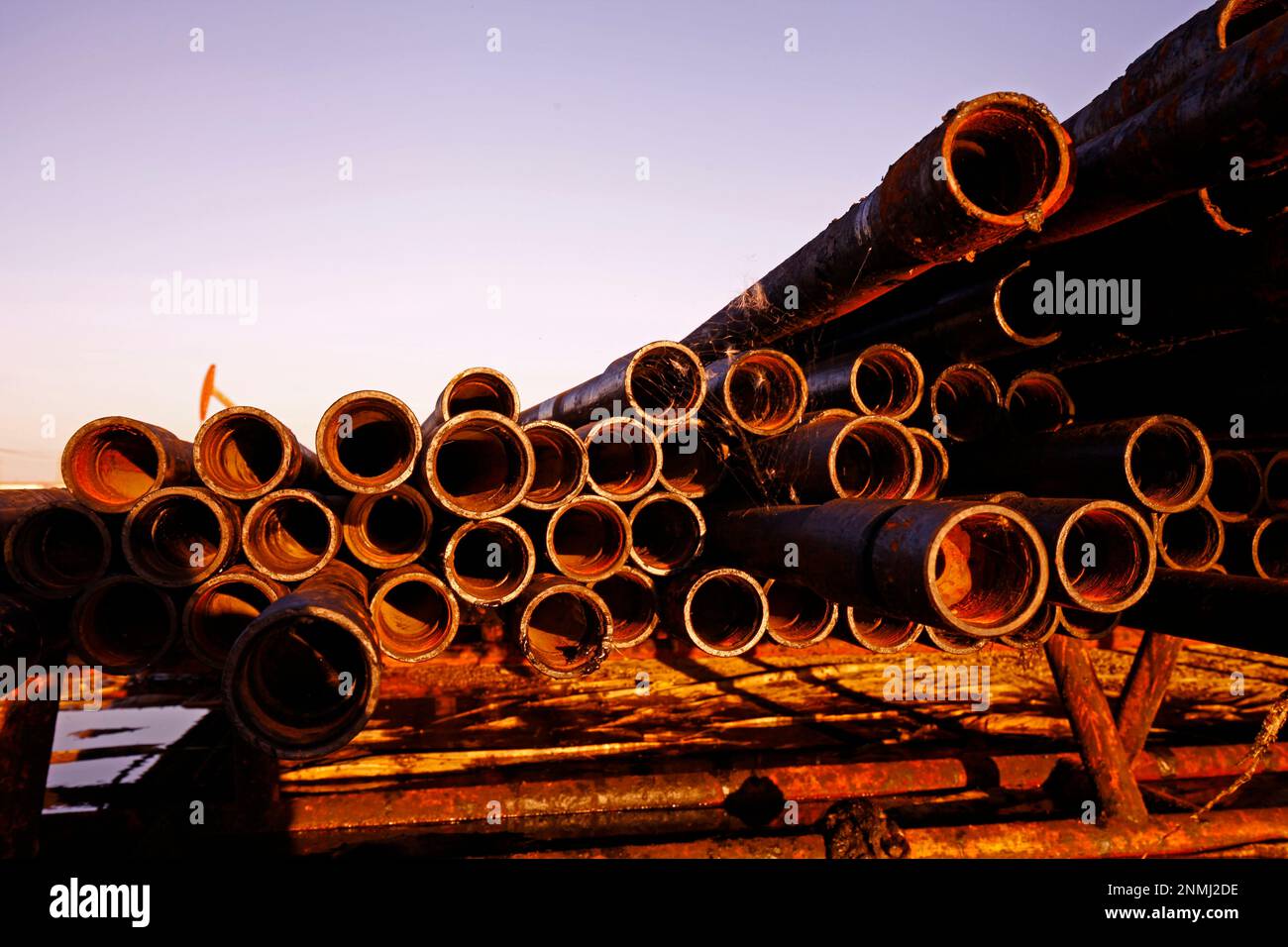 Oil drill pipe Stock Photo Alamy