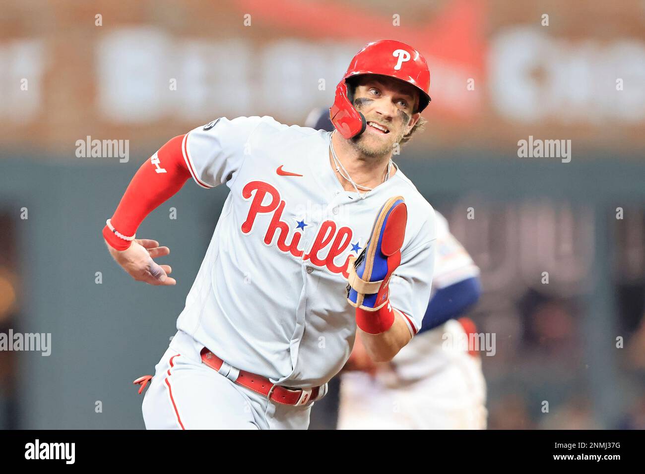 ATLANTA, GA – SEPTEMBER 18: Philadelphia first baseman Bryce Harper (3)  swings at a pitch during the MLB game between the Philadelphia Phillies and  the Atlanta Braves on September 18th, 2023 at