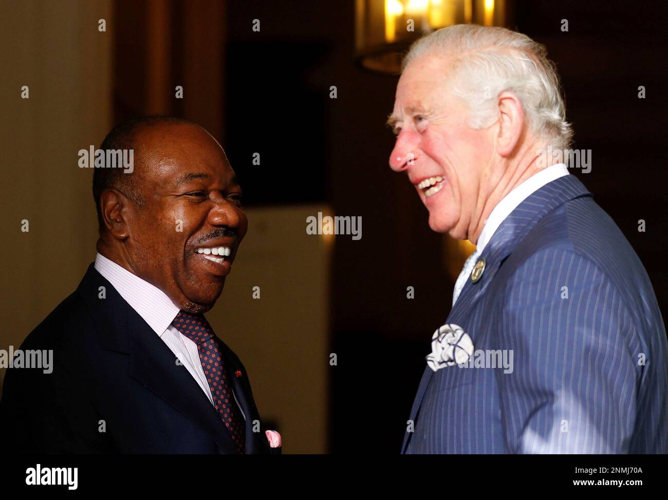 Britain's Prince Charles and President of Gabon, Ali Bongo Ondimba