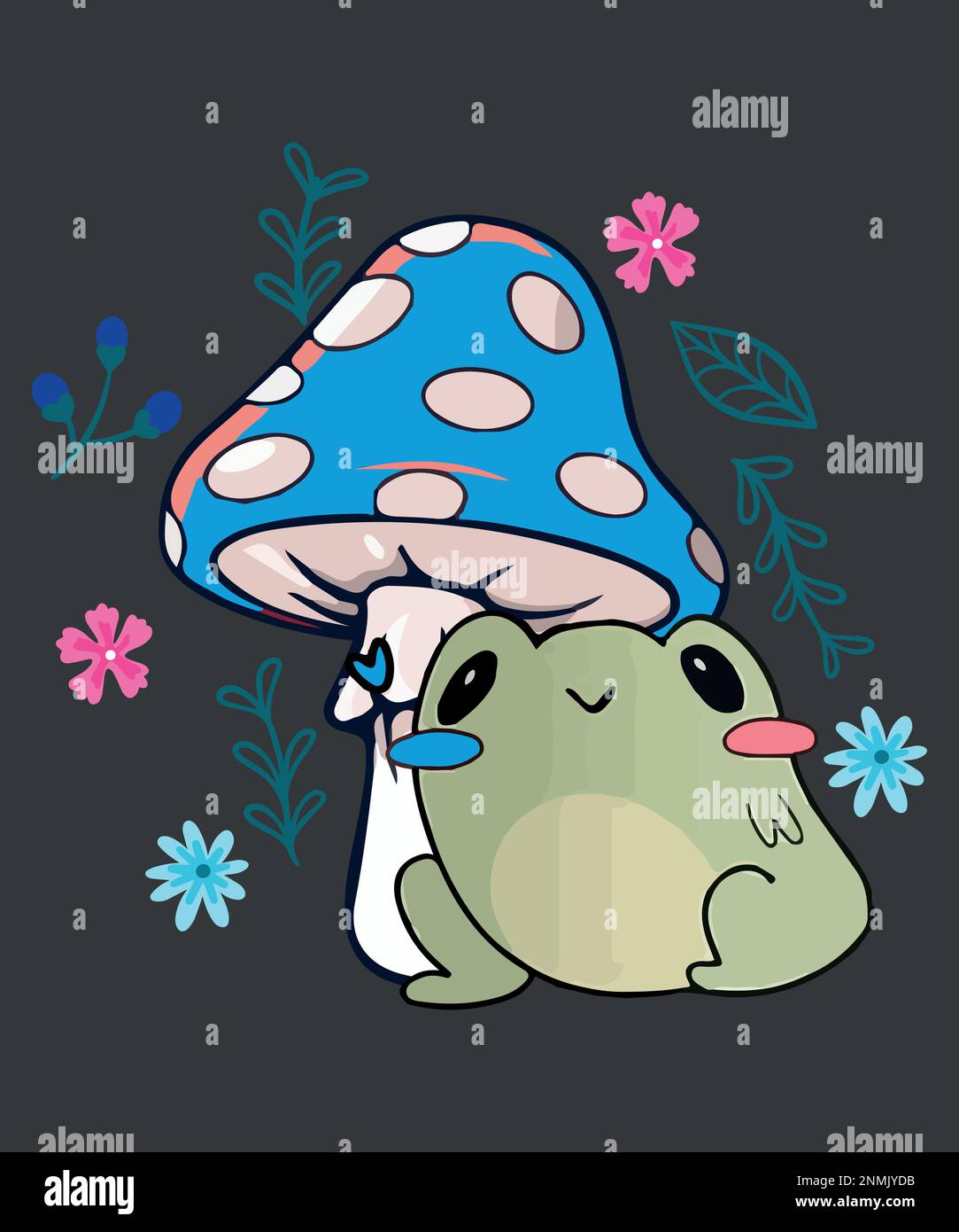 mushroom and frog, cottagecore, aesthetic, frog, snail, Cottagecore
