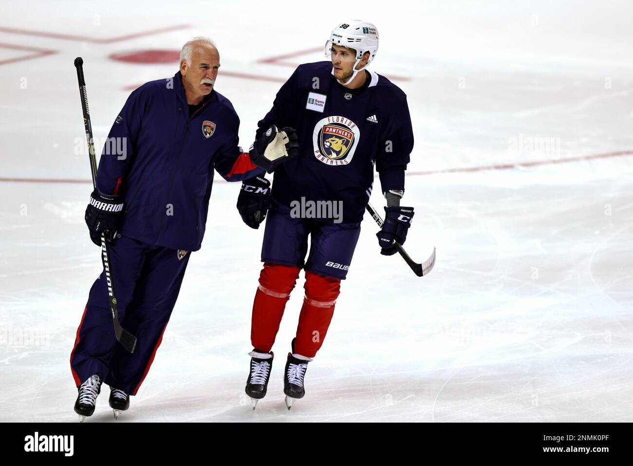 Florida Panthers head coach Joel Quenneville skates during the first  practice of training camp in preparation for the 2020-21 NHL season at the  BB&T Center on Monday, Jan. 4, 2021 in Sunrise. (