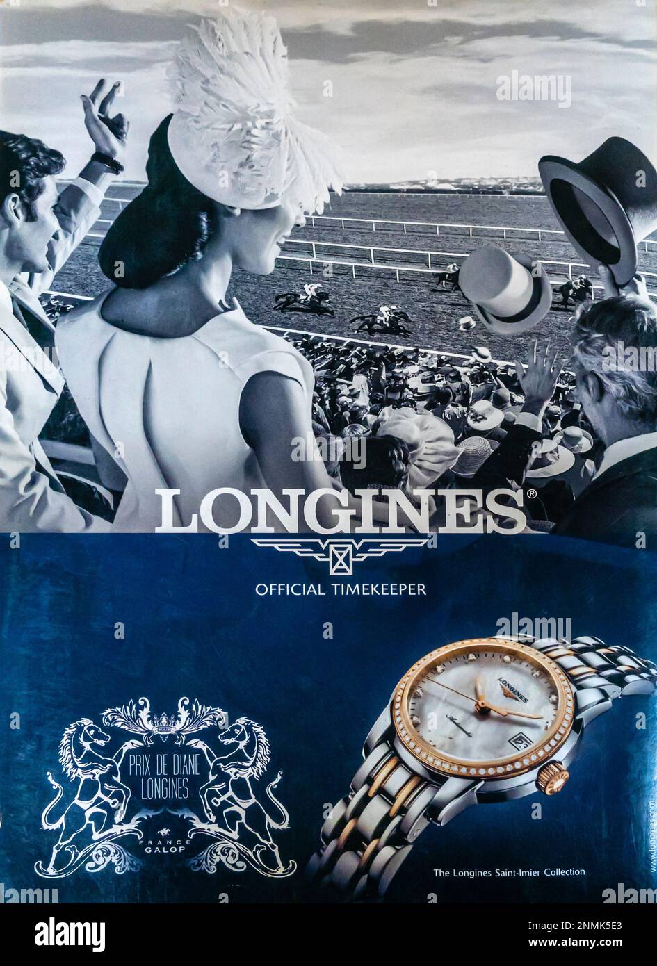 Longines Saint-Imier collection watch advert in a Natgeo magazine, June 2012 Stock Photo