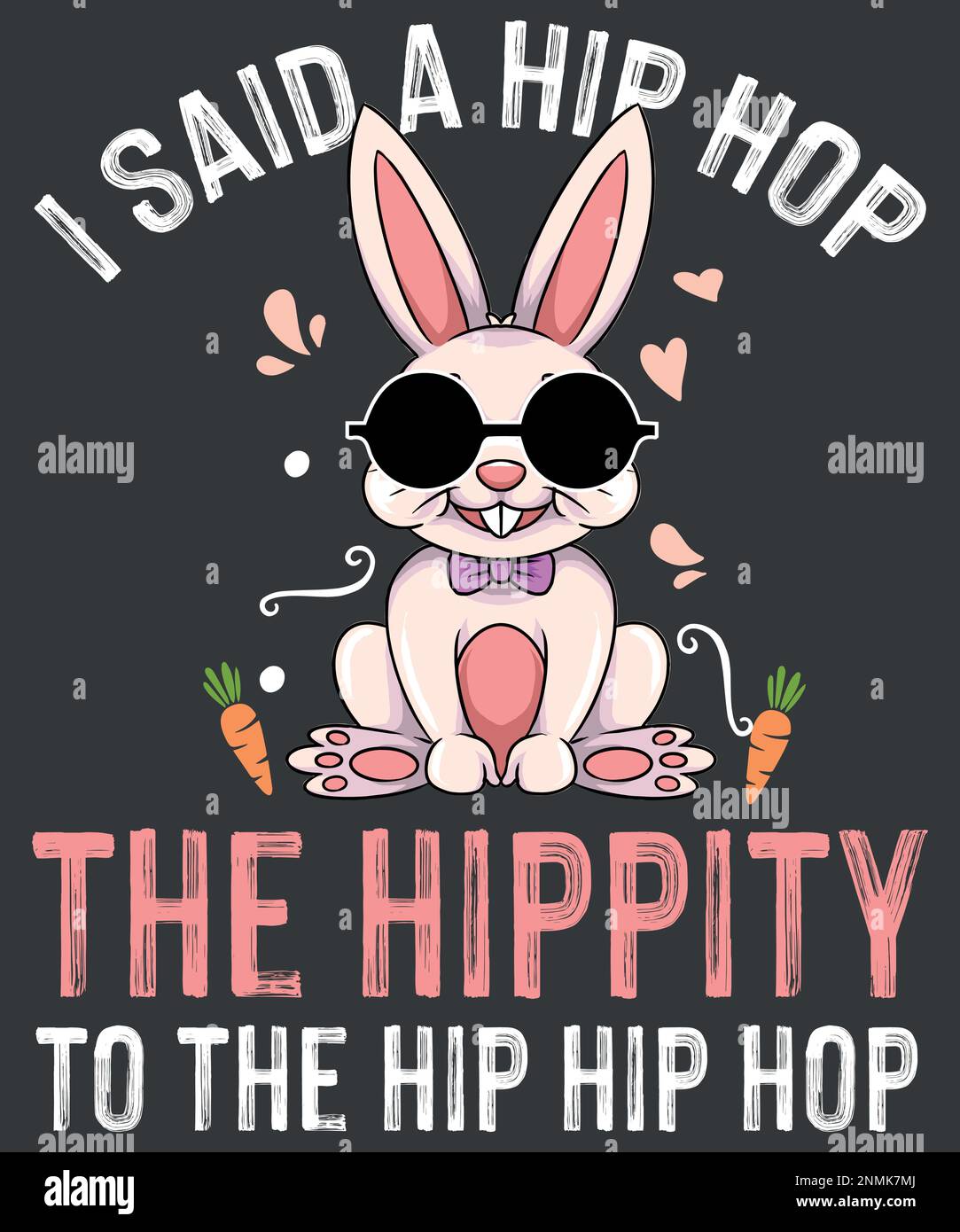 i said a hip hop the hippity to the hip hip hop funny easter bunny t shirt design vector, rabbit, calligraphy, children, cool, faith, greeting, hip h Stock Vector