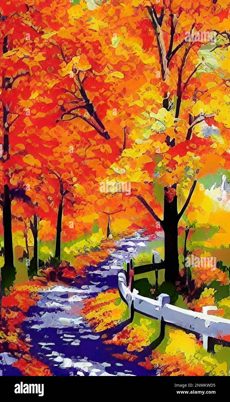 Painting art Forest Oil Painting, Forest Oil Painting portrait art