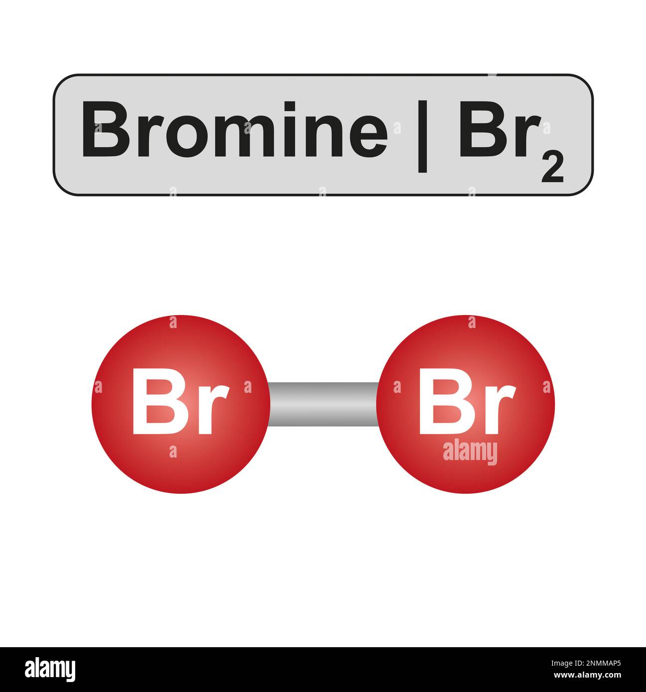 Bromine molecule, illustration Stock Photo
