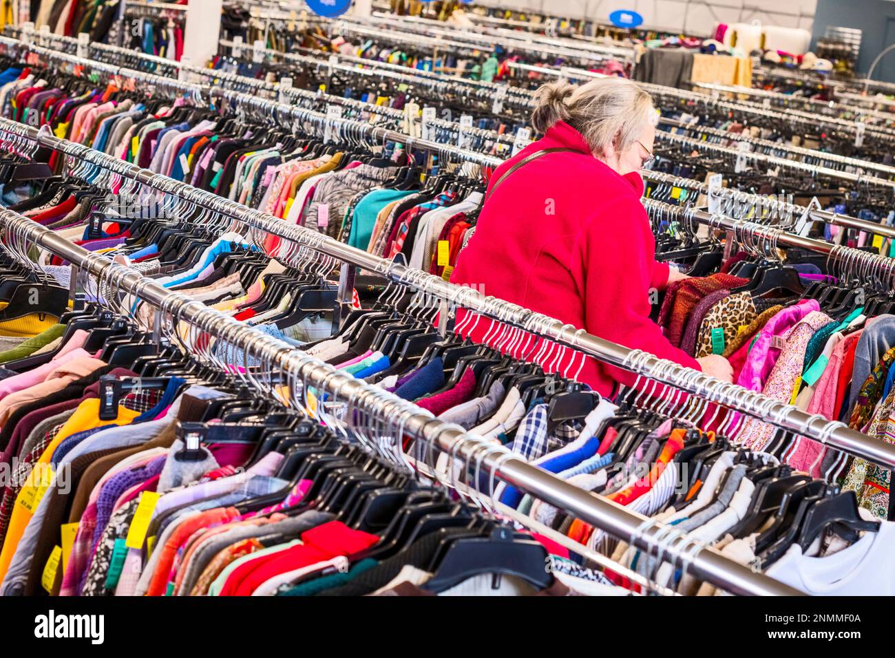 Red jacket shop clothing store