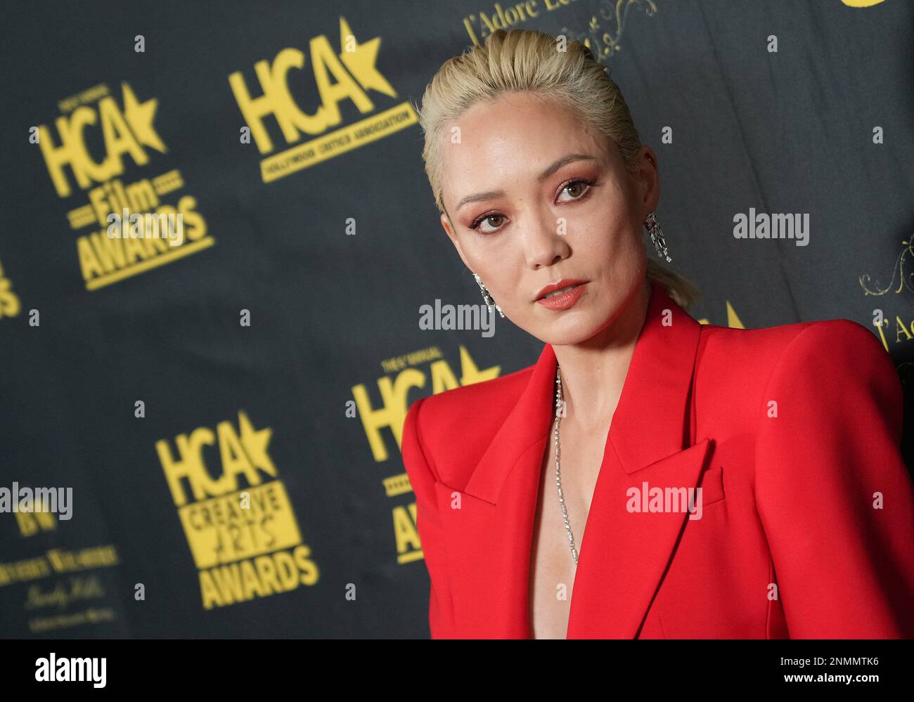 Pom Klementieff arrives at the 2023 HCA Film Awards held at the Beverly