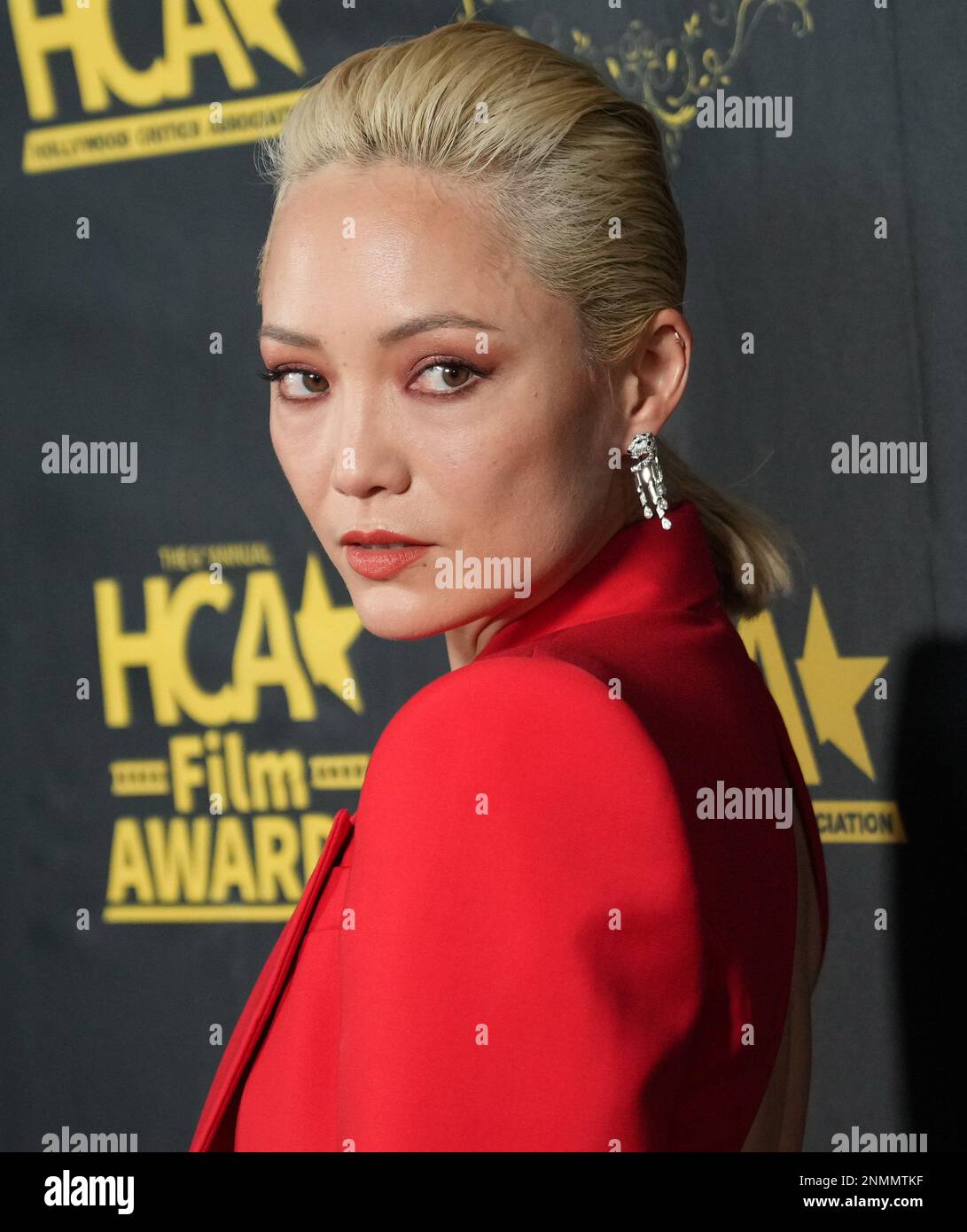 Pom Klementieff arrives at the 2023 HCA Film Awards held at the Beverly