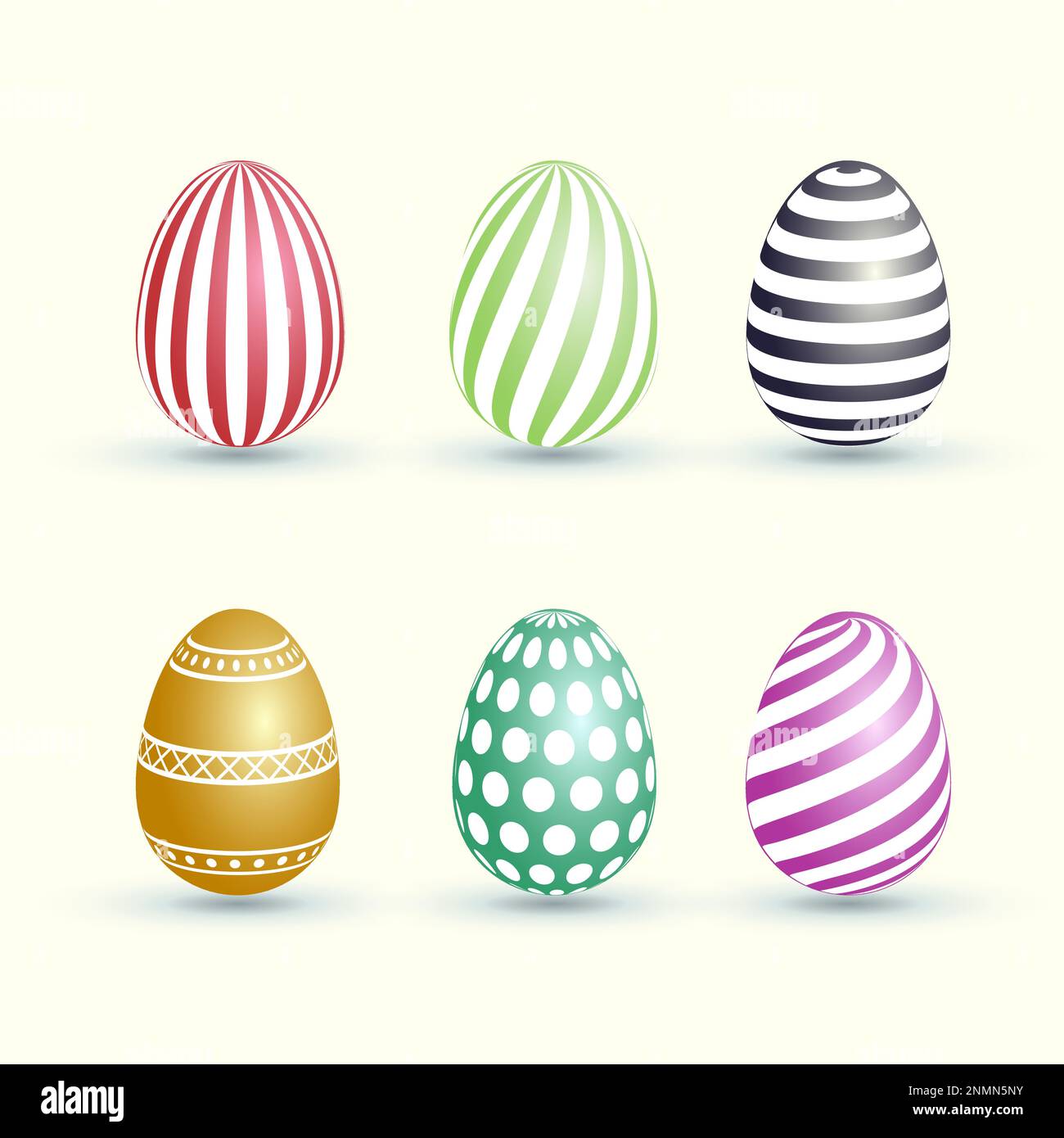 Easter egg illutration with strip, realistic easter egg Stock Vector