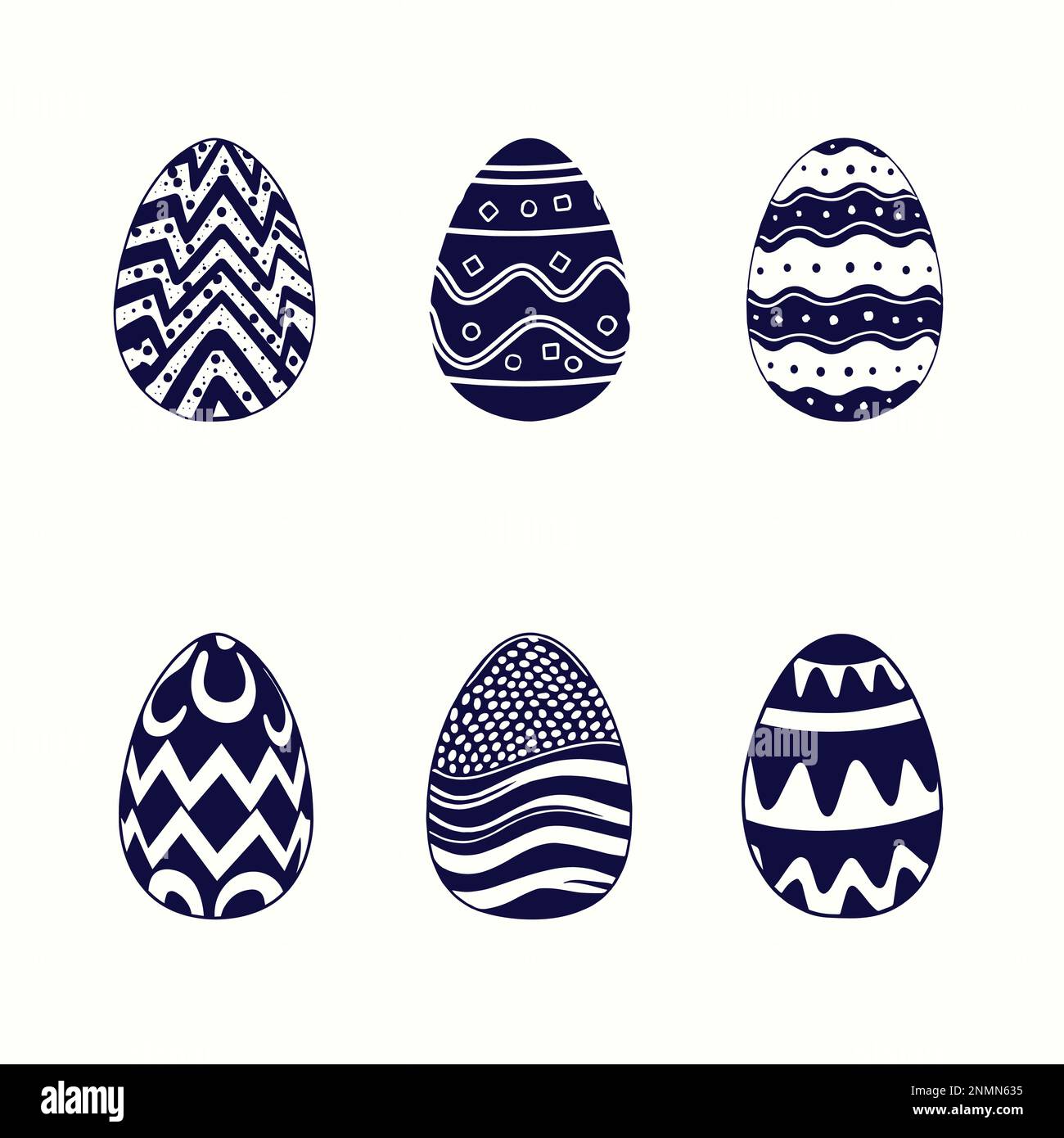 Easter egg black and white doodle illustration, easter egg icon Stock Vector