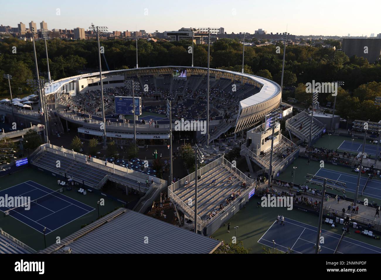 An overall view of Grandstand around the grounds at the 2021 US Open