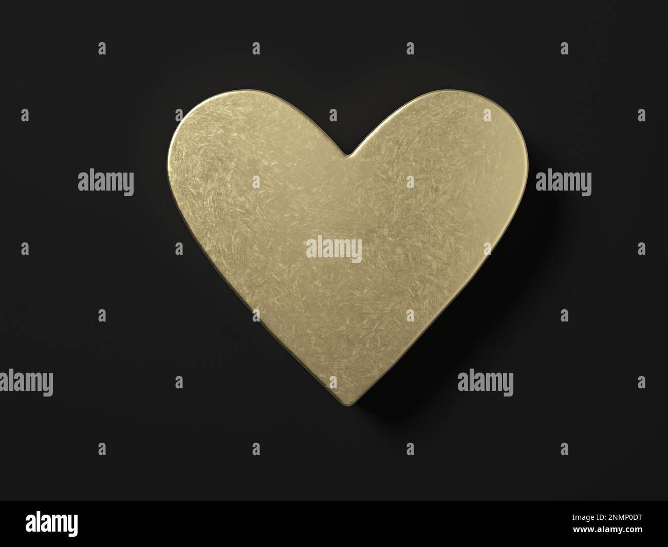 Gold heart symbol on a black background. 3d illustration Stock Photo ...