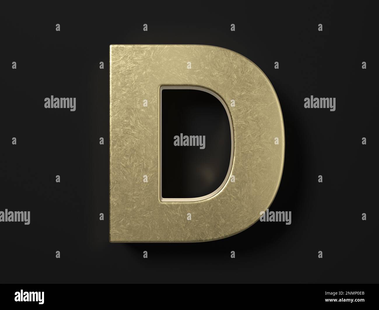 Gold letter D on a black background. 3d illustration Stock Photo - Alamy