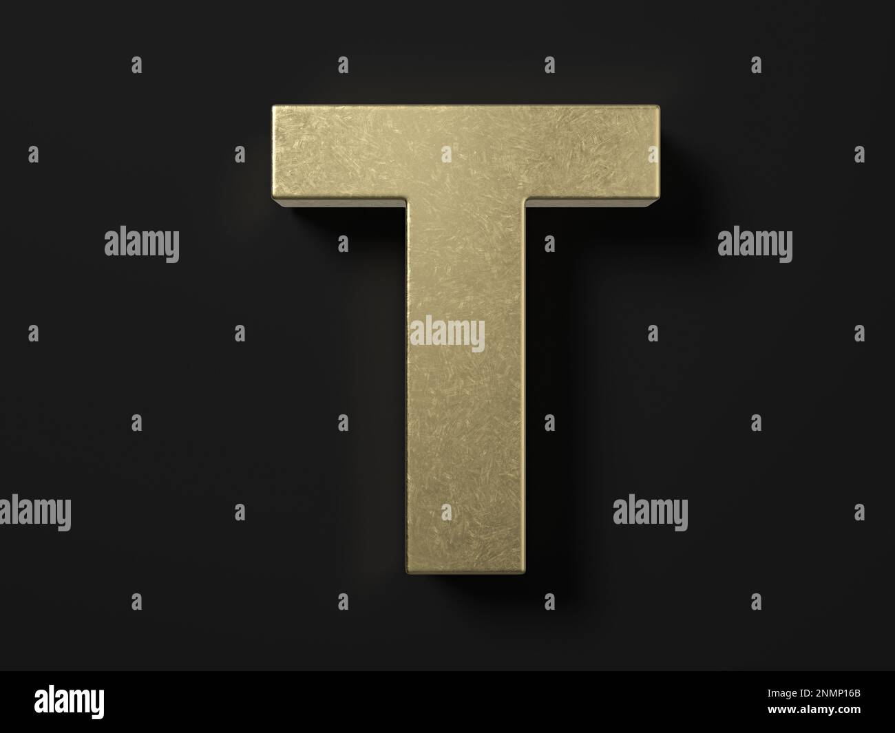 Gold letter T on a black background. 3d illustration Stock Photo - Alamy
