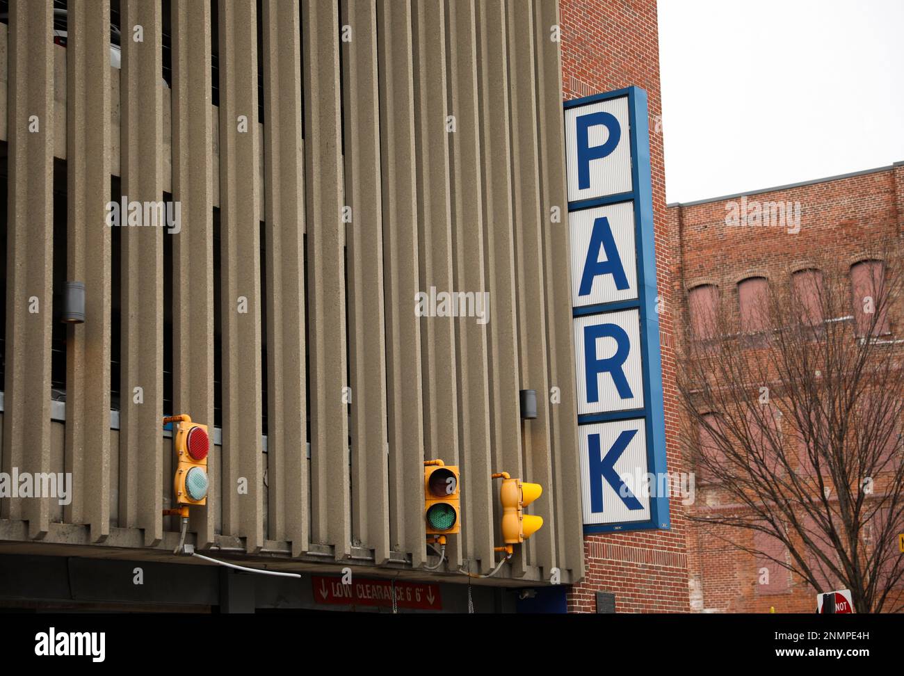 Sign Parking garage road sign in public blue urban city Stock Photo Alamy