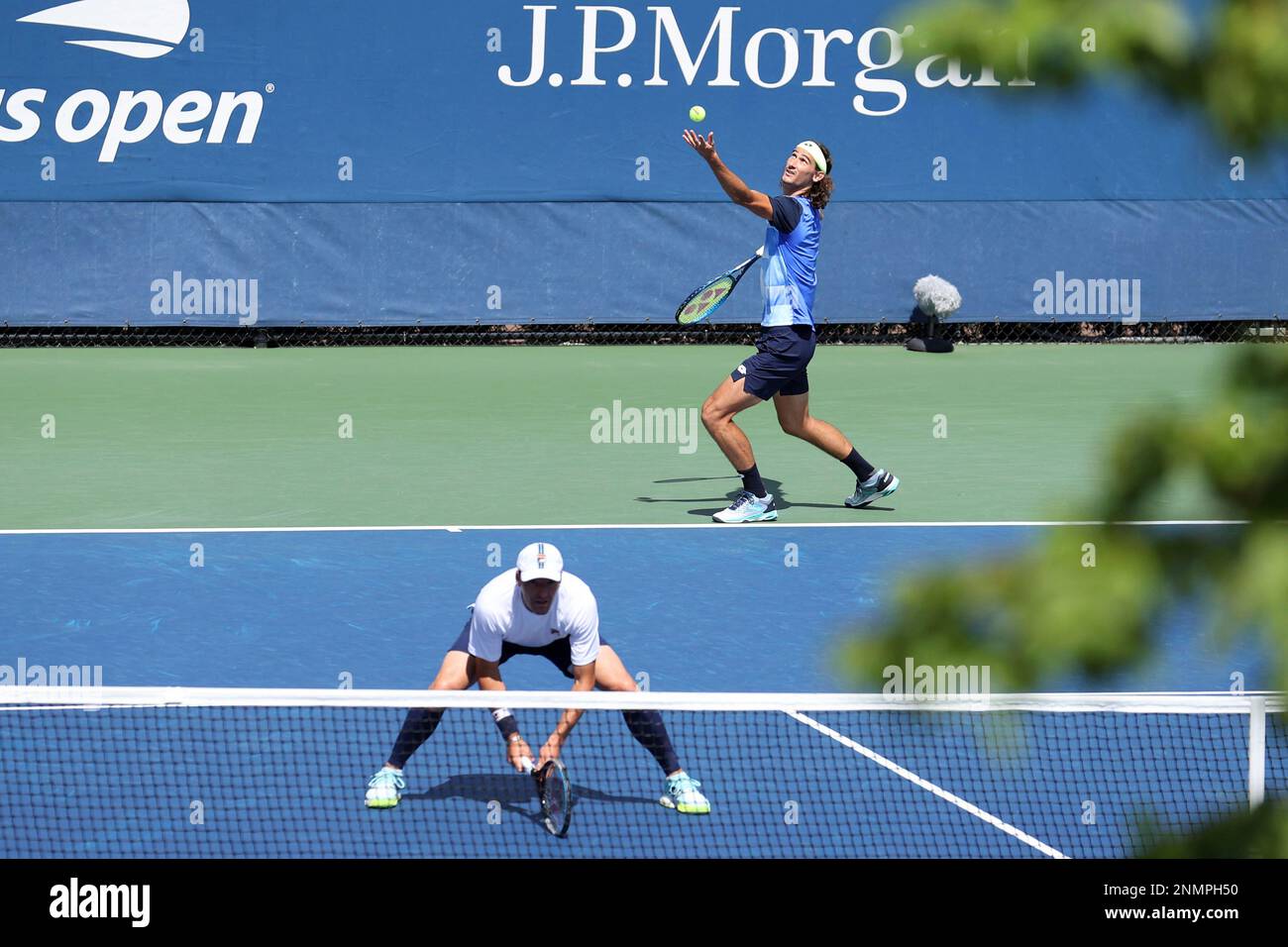 Lloyd Harris Serves During A Men S Doubles Match At The 2021 Us Open Lloyd Harris Serves During A Men S Doubles Match At The 2021 Us Open
