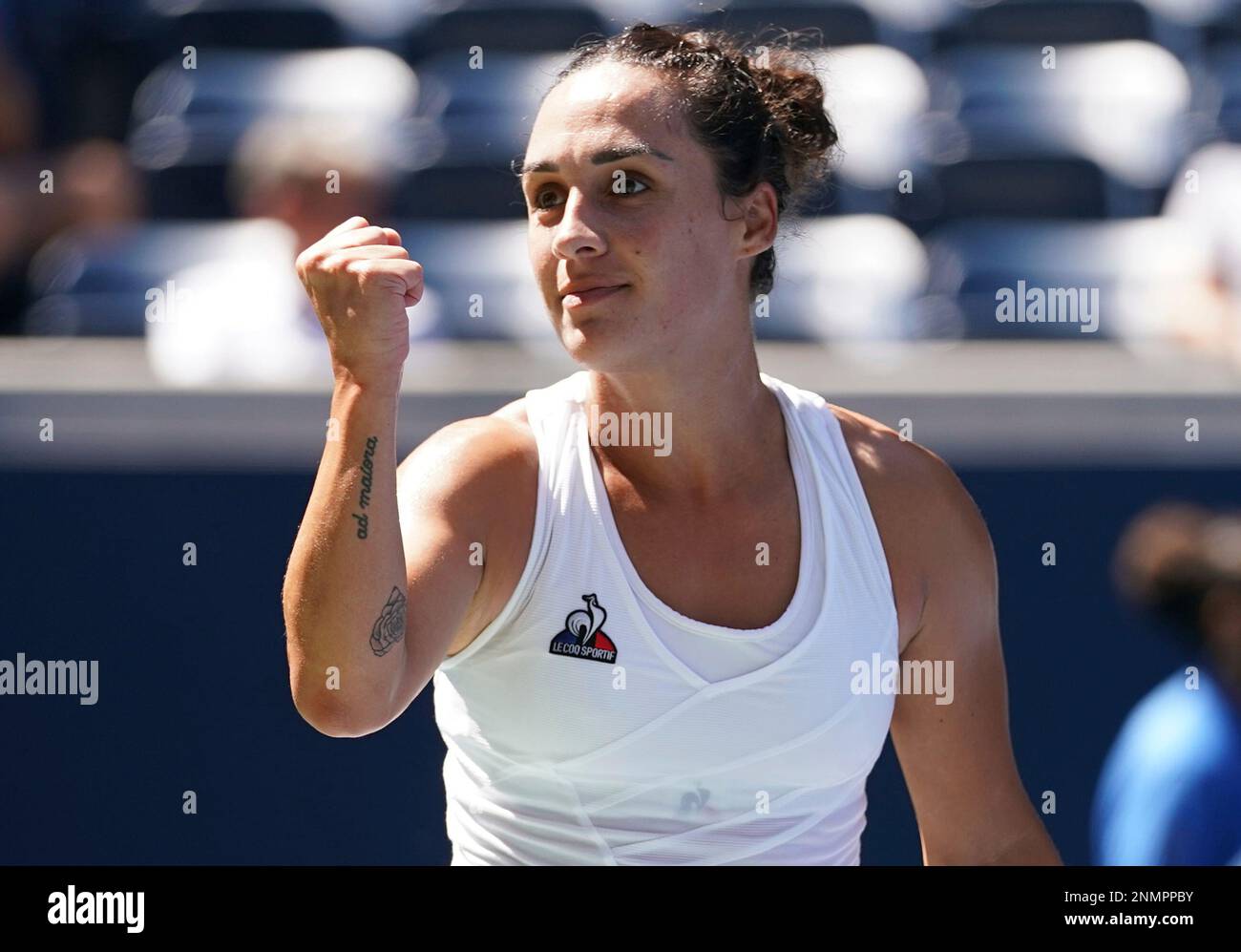 Martina Trevisan reacts to a point during a Women's Singles match at the  2021 US Open, Thursday, Sep. 2, 2021 in Flushing, NY. (Manuela Davies/USTA  via AP Stock Photo - Alamy