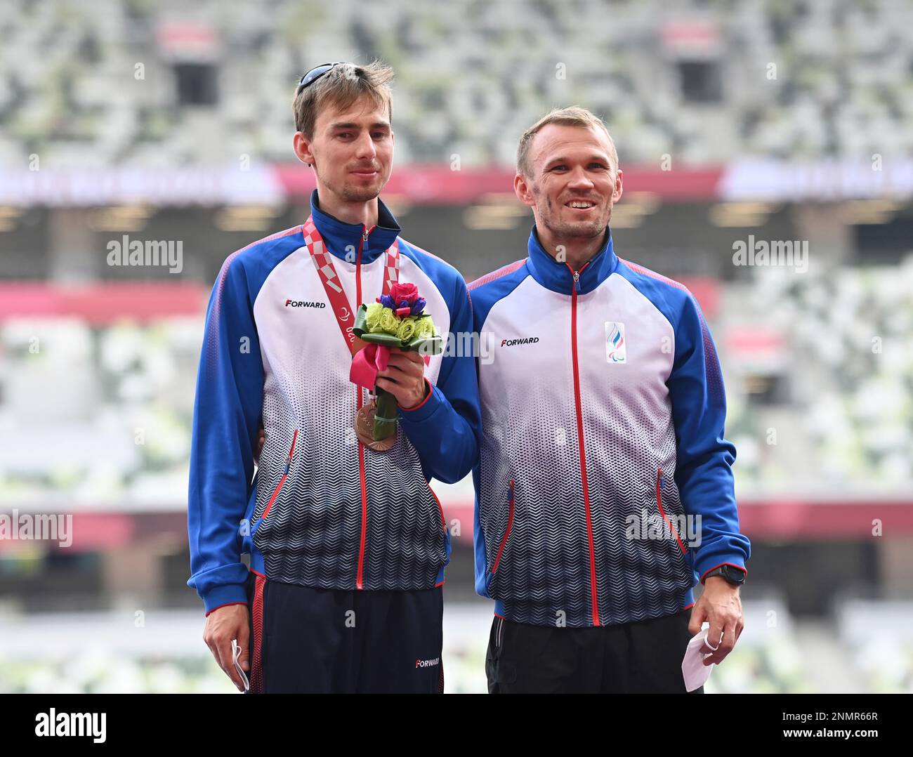 Evgen Rudakov RUDAKOV Fedor of PRC (L) celebrates after Athletics men's 1500m - T11 ...