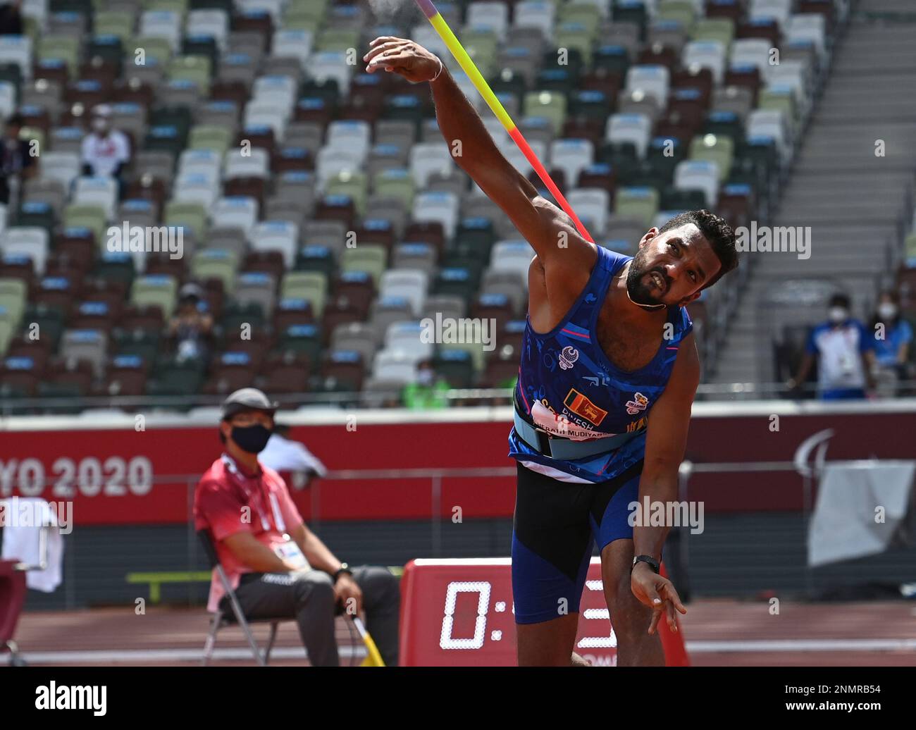 Sri Lanka's HERATH MUDIYANSELAGE Dinesh Priyan competes during the Men