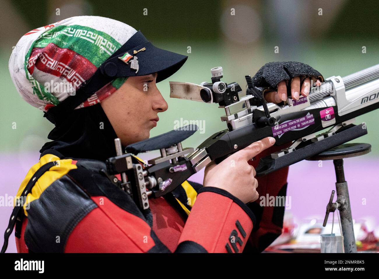 Roghayeh Shojaei of Iran competes in the R2 - Women's 10m Air Rifle ...