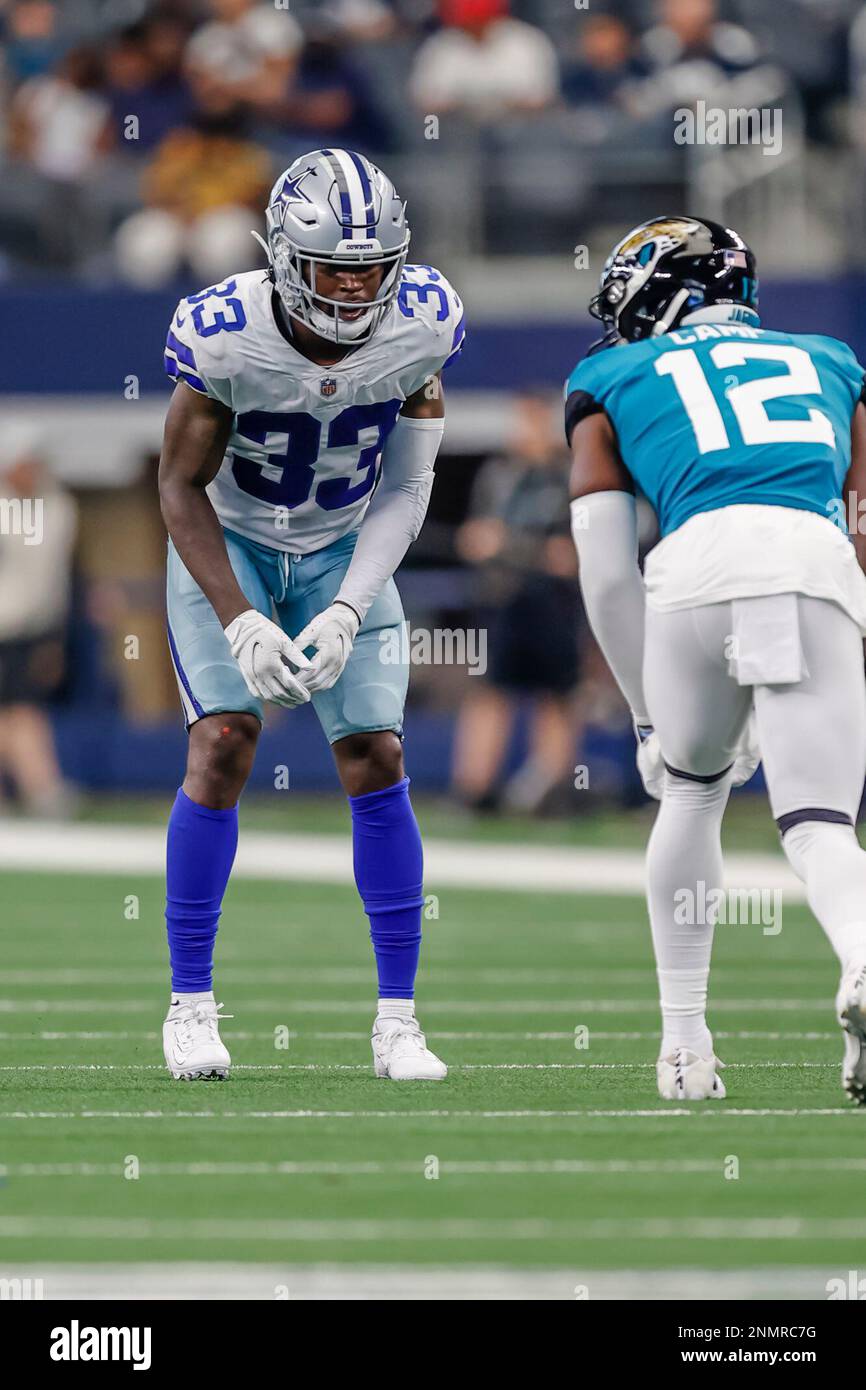 Dallas Cowboys defensive back Deante Burton (33) defends during an NFL  preseason football game against the Houston Texans, Saturday, Aug 21, 2021,  in Arlington, Texas. Houston won 20-14. (AP Photo/Brandon Wade Stock Photo  - Alamy