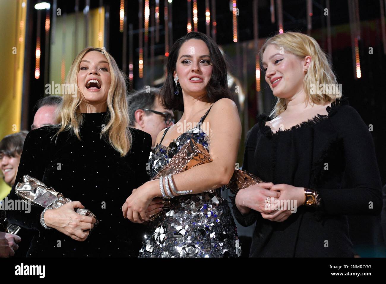 Virginie Efira, Noemie Merlant and Nadia Tereszkiewicz during the 48th