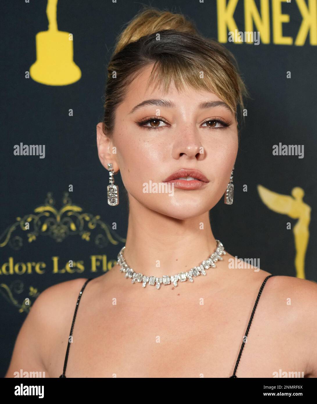 Madelyn Cline arrives at the 2023 HCA Film Awards held at the Beverly