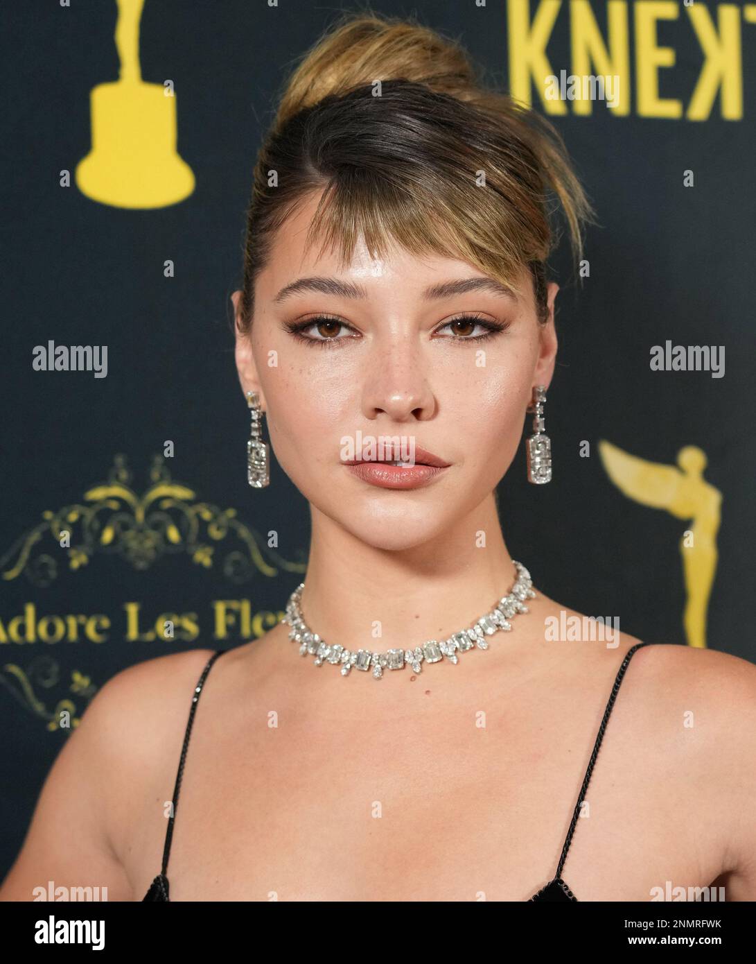 Madelyn Cline arrives at the 2023 HCA Film Awards held at the Beverly