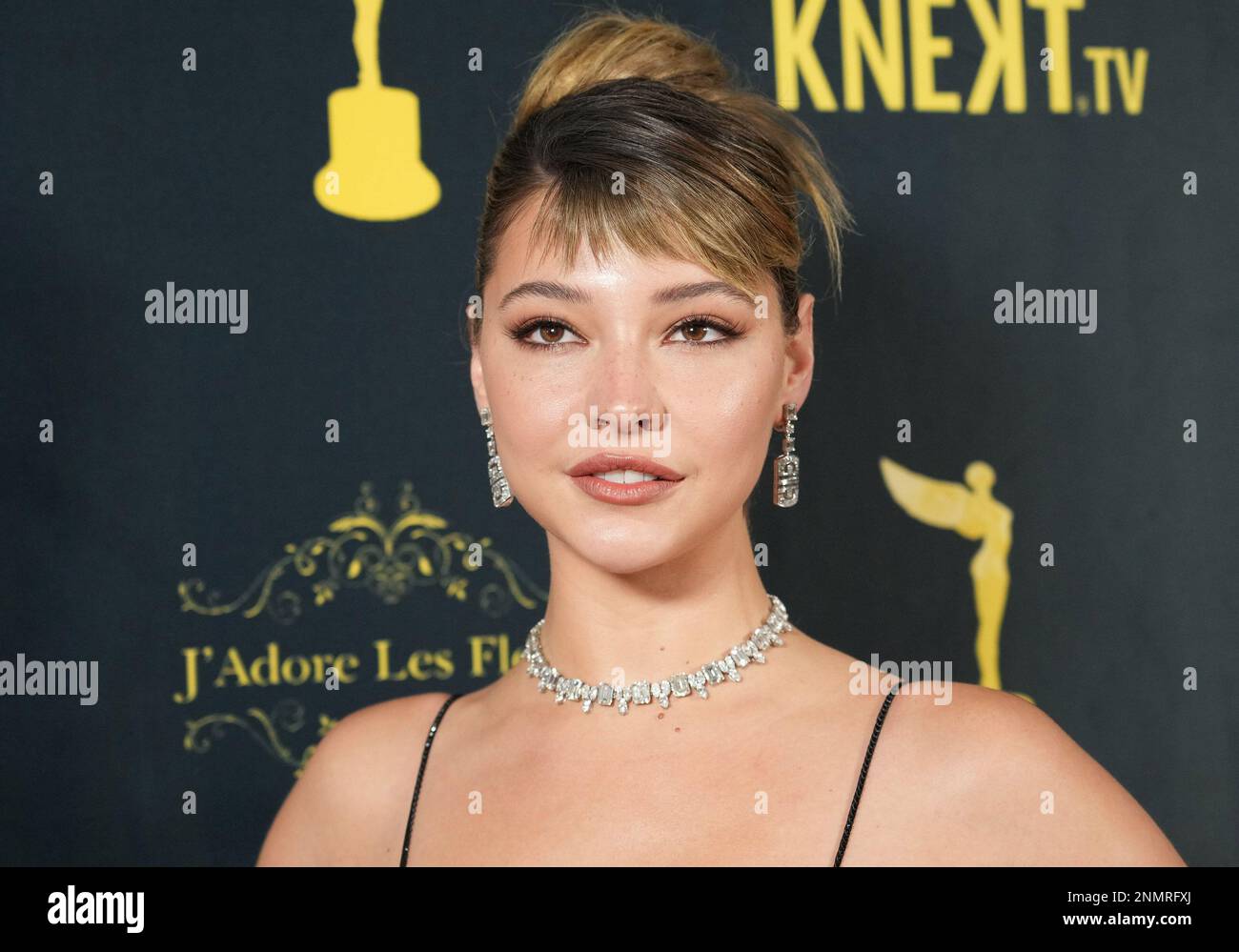 Madelyn Cline arrives at the 2023 HCA Film Awards held at the Beverly