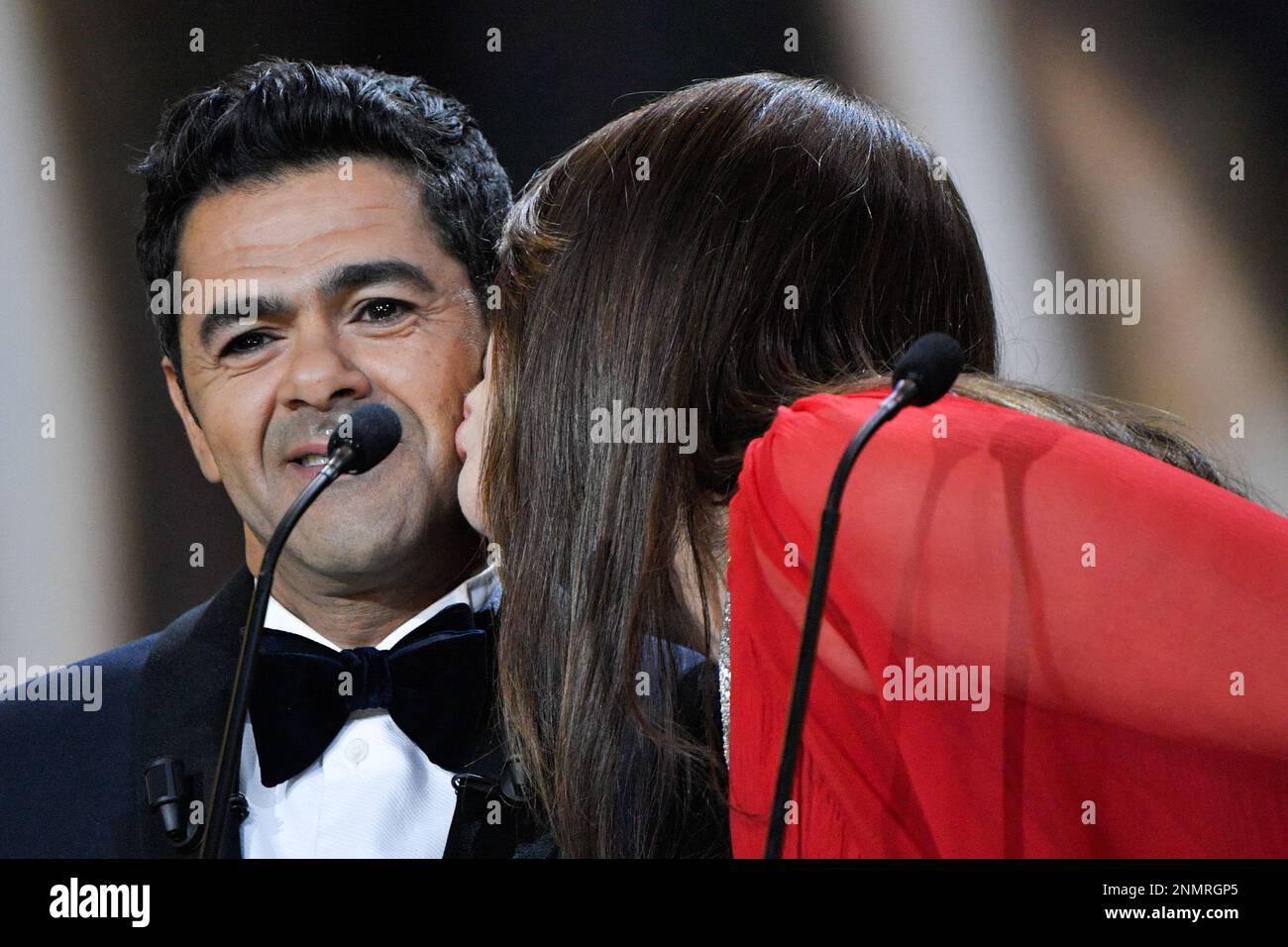 Jamel Debbouze and Monica Bellucci during the 48th Cesar Film Awards at