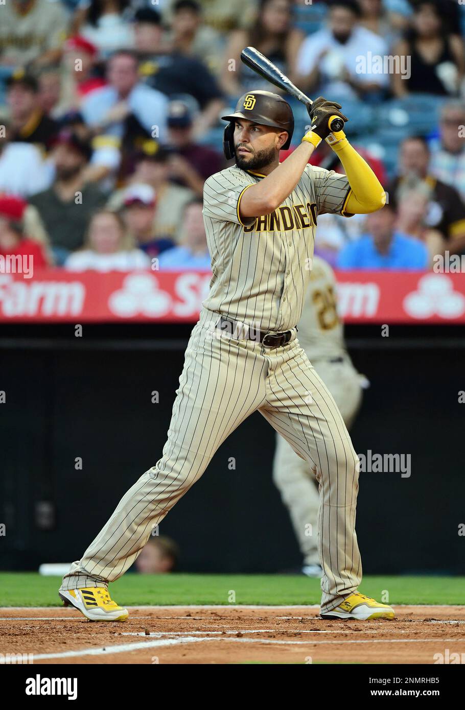 ANAHEIM, CA - AUGUST 27: Los Angeles Angels of Anaheim first