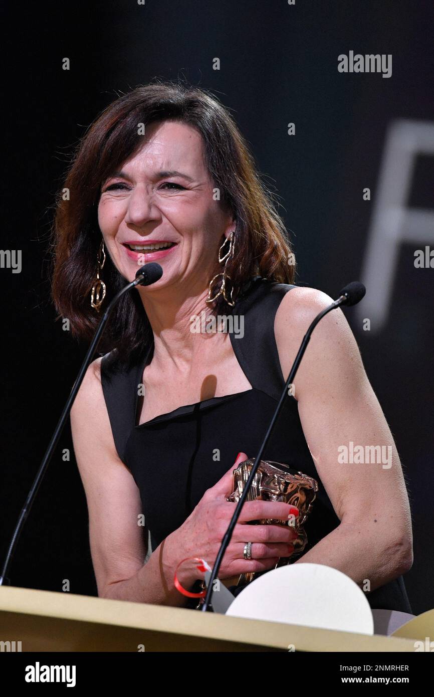 Michaela Pavlatova receives the Best animation feature Cesar Award for the film Ma famille afghane during the 48th Cesar Film Awards at L'Olympia in Paris, France on February 24, 2023. Photo by Aurore Marechal/ABACAPRESS.COM Credit: Abaca Press/Alamy Live News Stock Photo