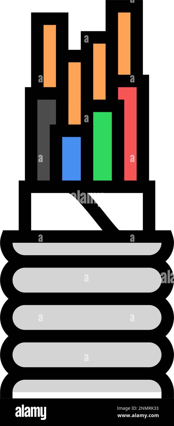 main feeder wire cable color icon vector illustration Stock Vector ...