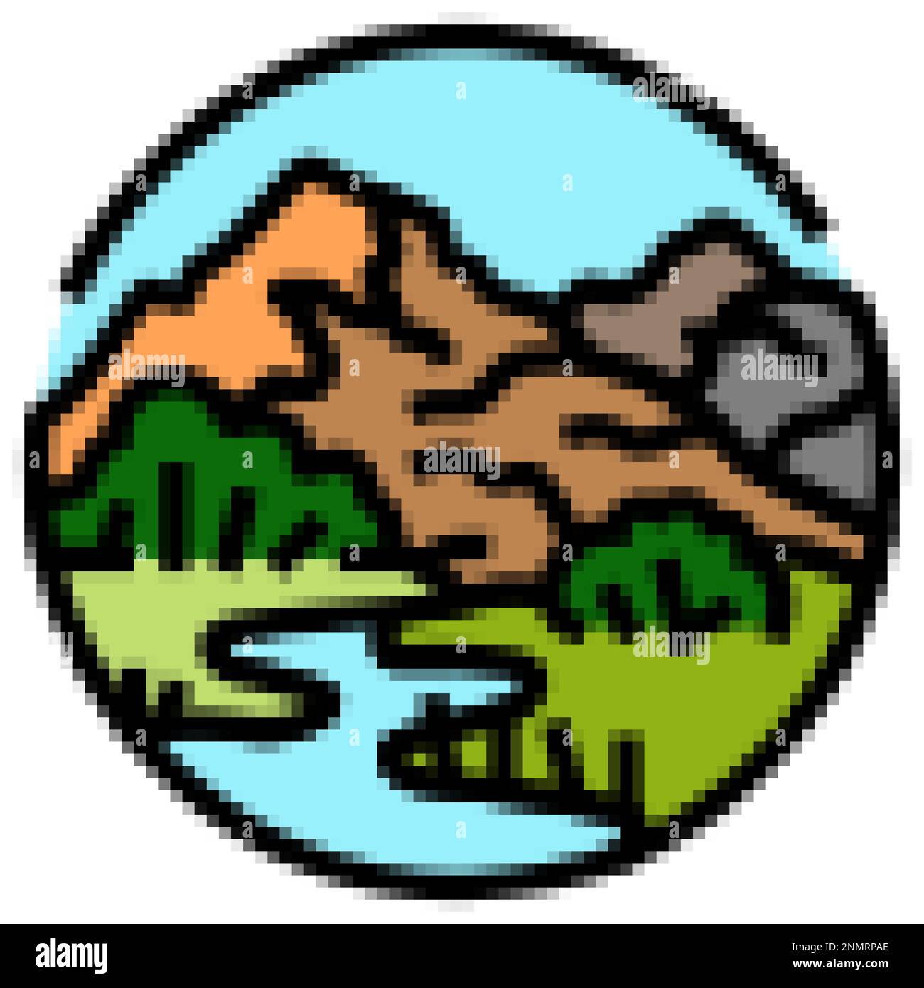camp mountain landscape color icon vector illustration Stock Vector ...