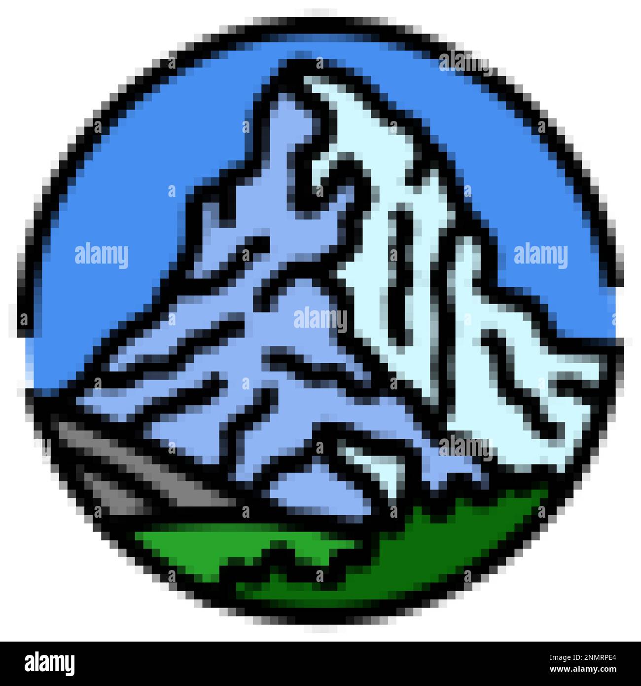 winter mountain landscape color icon vector illustration Stock Vector ...